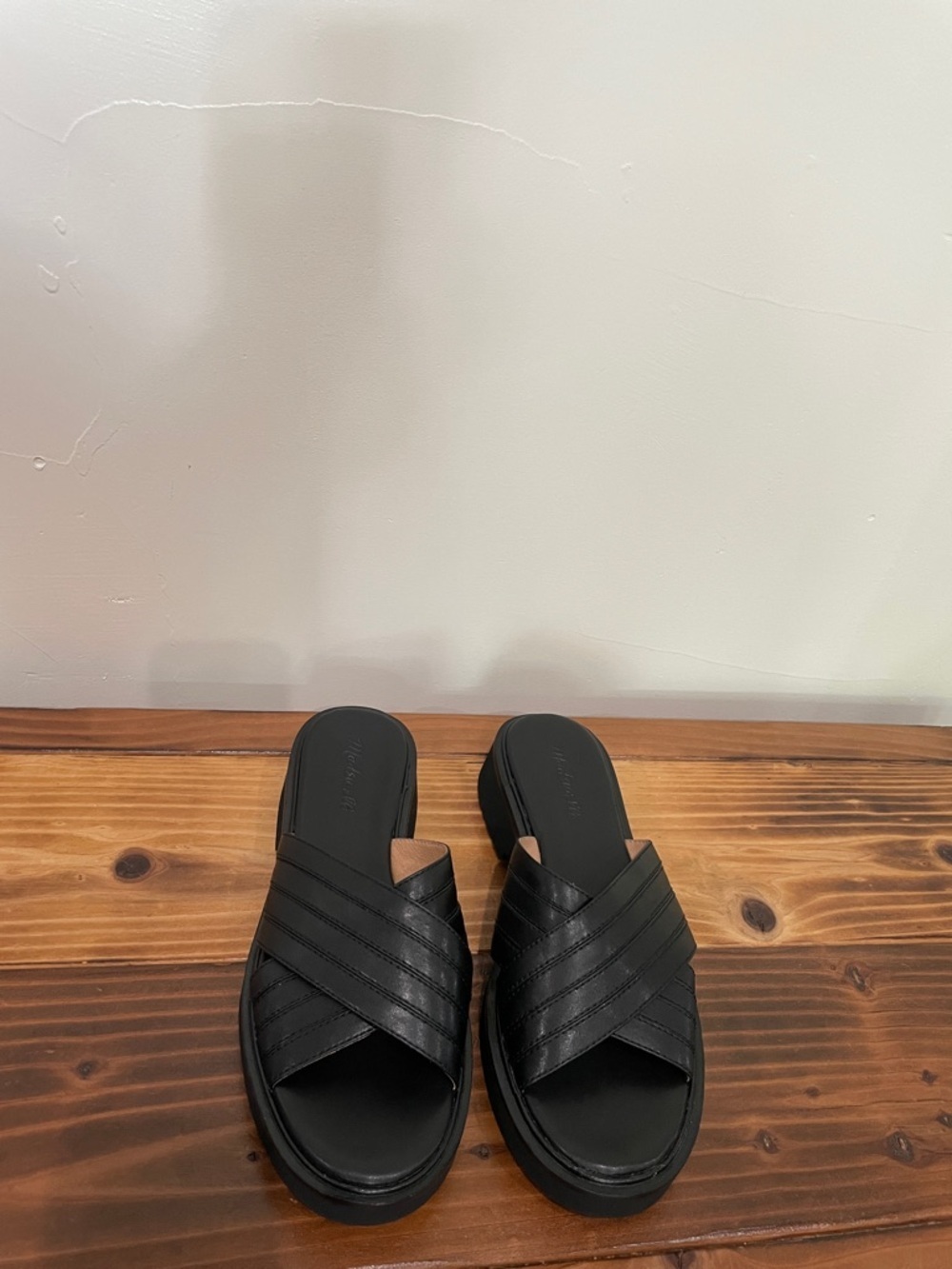 Madewell The Alina Platform Sandal In True Black Size 9 New! - Picture 6 of 12